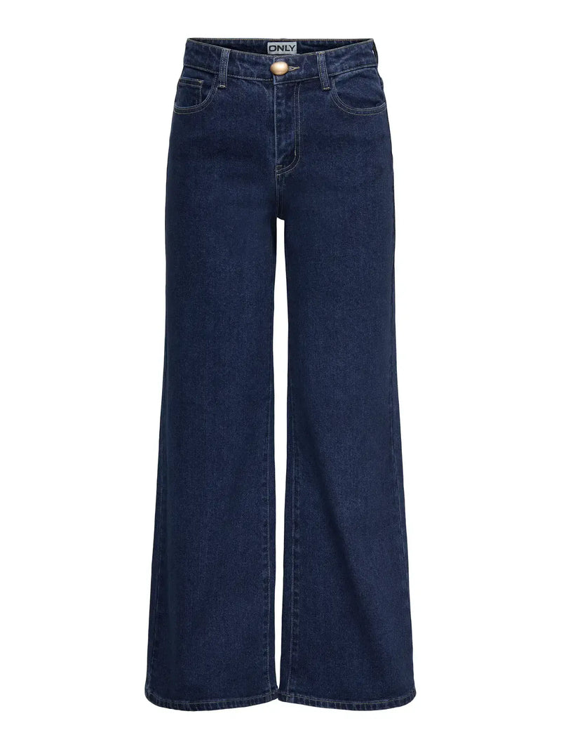 ONLY Opal HW Wide Flared Denim | Med Blue