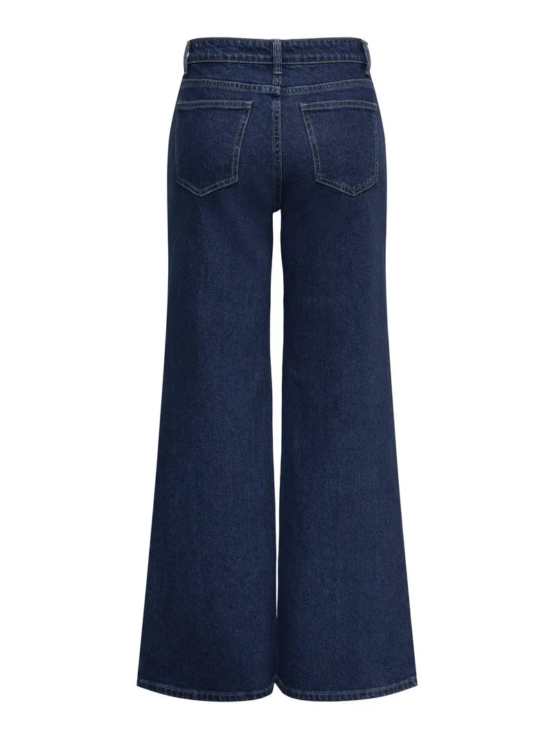 ONLY Opal HW Wide Flared Denim | Med Blue