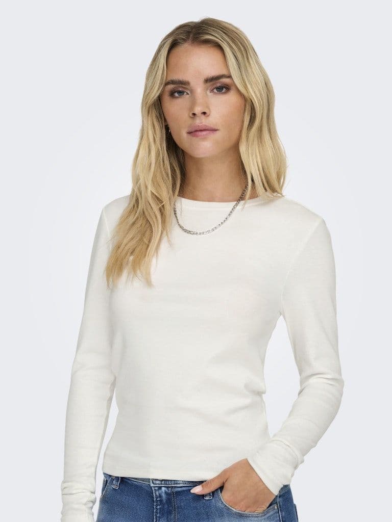 ONLY Riley O-Neck L/S Top | Cloud Dancer