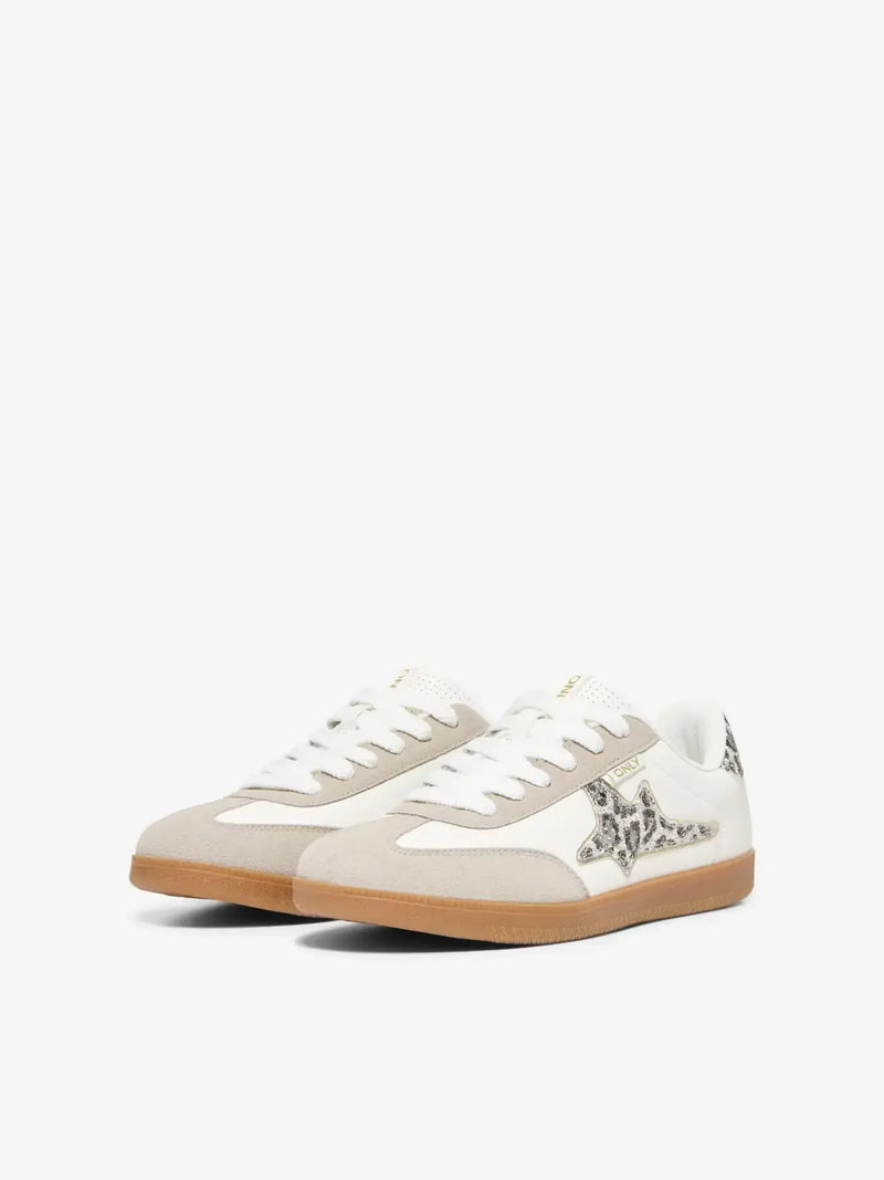 ONLY Sandra Side Glitter Sneaker | White/Silver