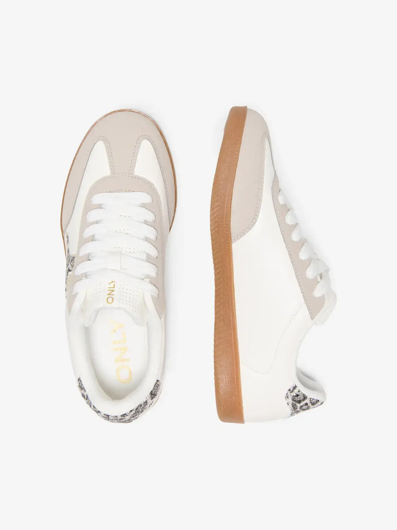 ONLY Sandra Side Glitter Sneaker | White/Silver