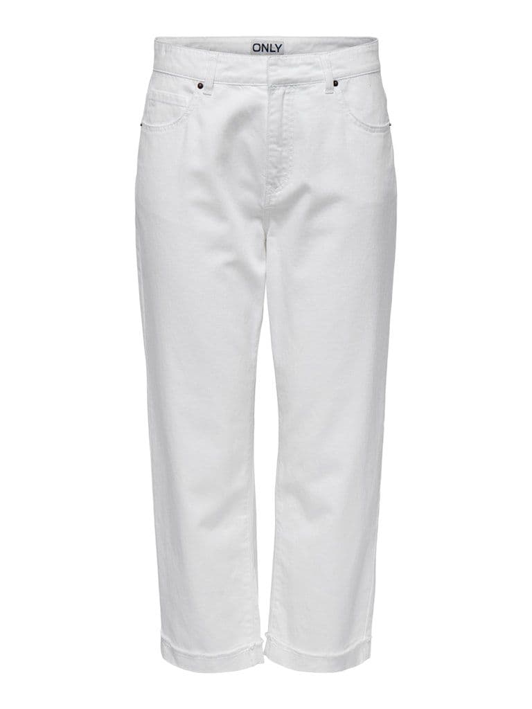 ONLY Silla MW Baggy Ankle Pants | White