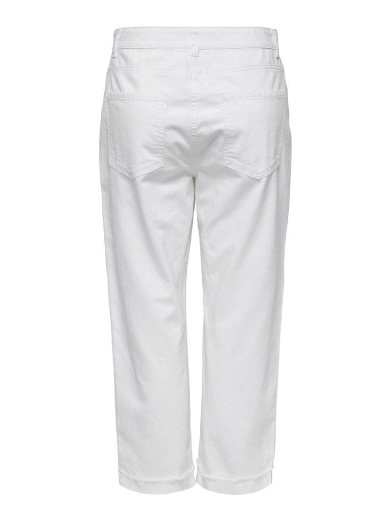 ONLY Silla MW Baggy Ankle Pants | White