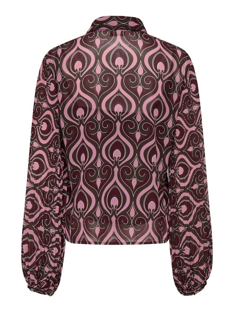 ONLY  Star Life L/S Plisse Shirt | Wine