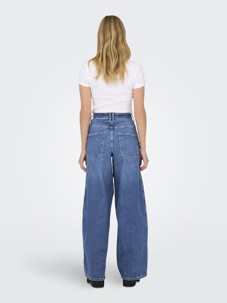 ONLY Tamy HW Barrel Denim | Med Blue