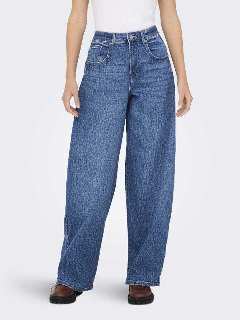 ONLY Tamy HW Barrel Denim | Med Blue