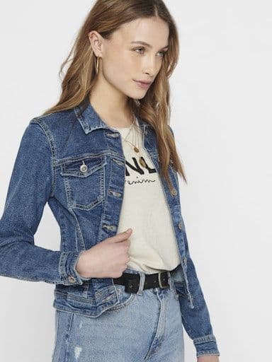 ONLY Tia Life Denim Jacket  | Med Blue