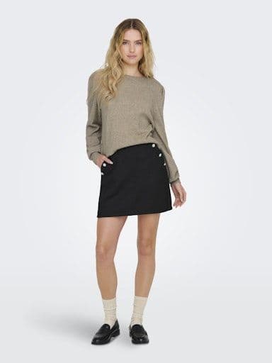 ONLY Tikva HW Boucle Skirt  | Black