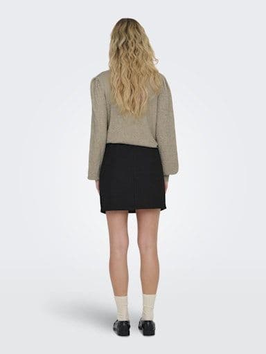 ONLY Tikva HW Boucle Skirt  | Black
