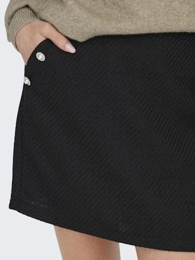 ONLY Tikva HW Boucle Skirt  | Black