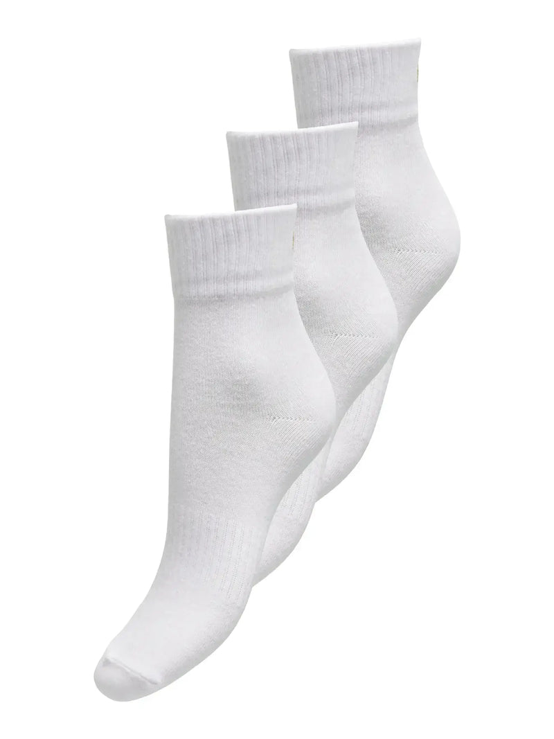 ONLY Tine Heart Tennis Sock 3 Pack | White/gold