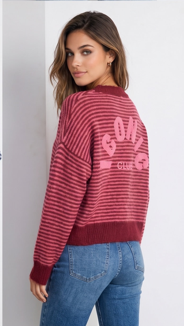 JS Millenium Iconic Jumper | Pink/Wine 8657