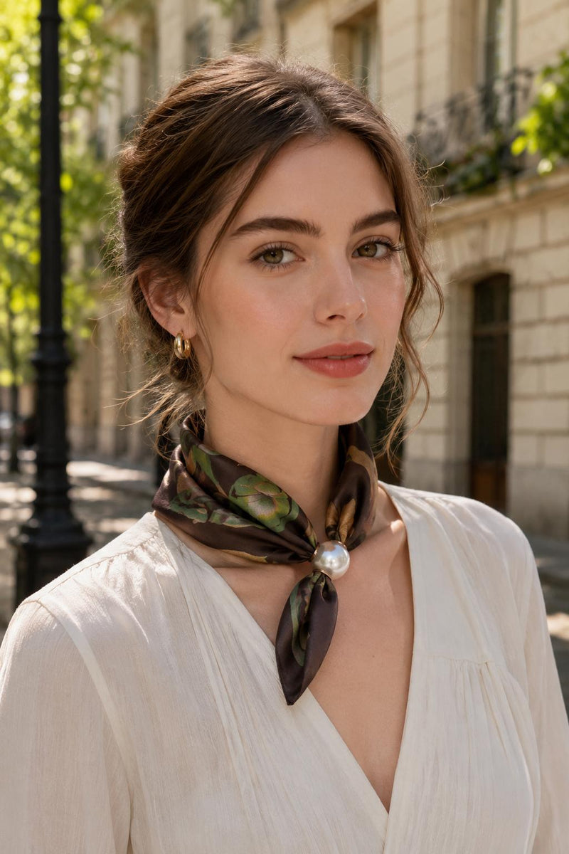 Best Angel Magnetic Pearl Neck Scarf | Green