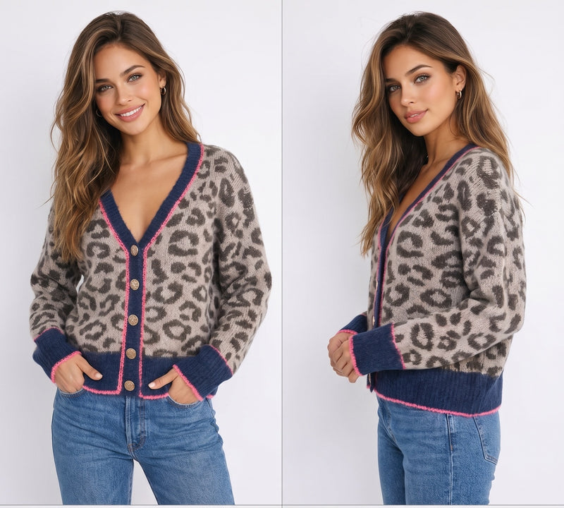 LS Millenium Ariella Cardigan | Taupe/Navy 8581