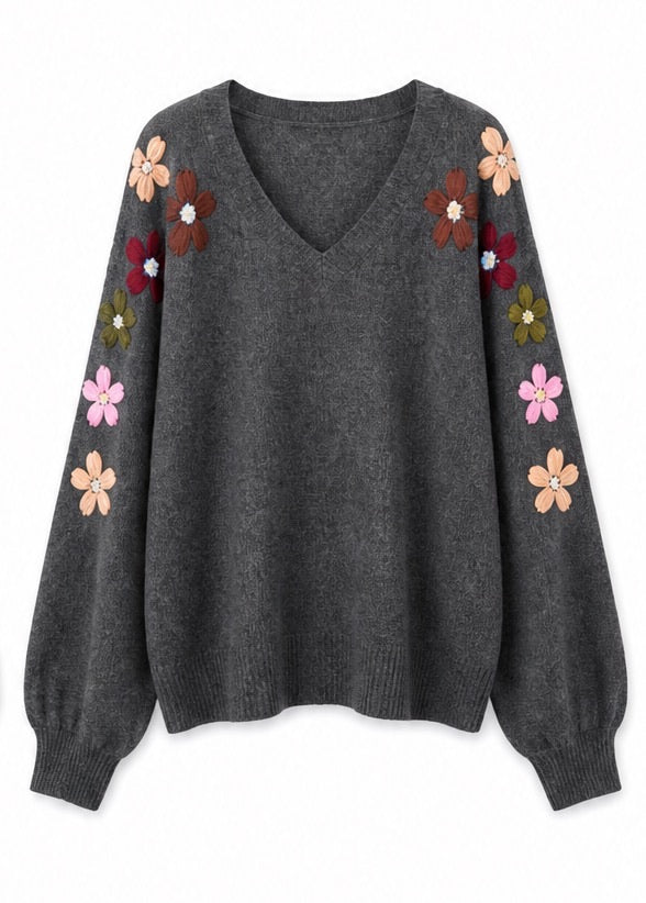 JS Millenium Hattie V Neck Jumper | Grey 8589
