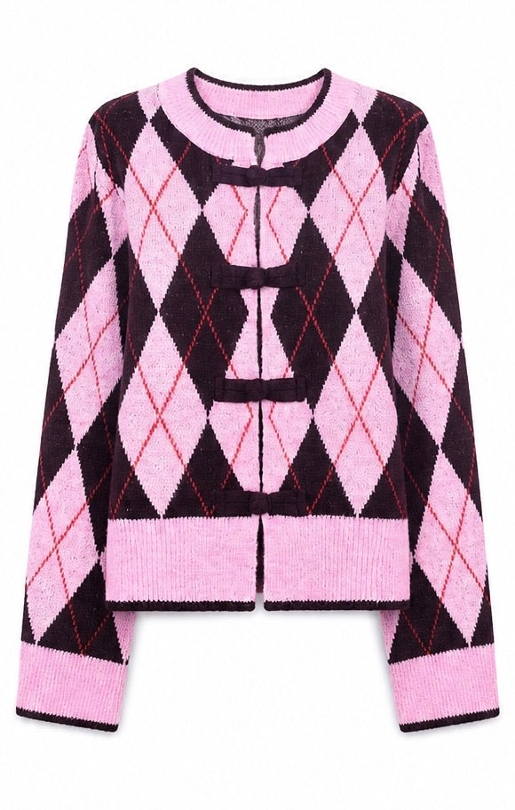 JS Millenium Molly Bow Cardigan | Purple/Pink 8733