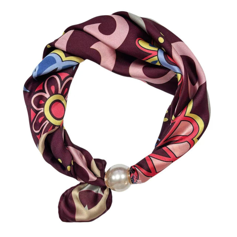 Best Angel Magnetic Pearl Neck Scarf | Burgundy