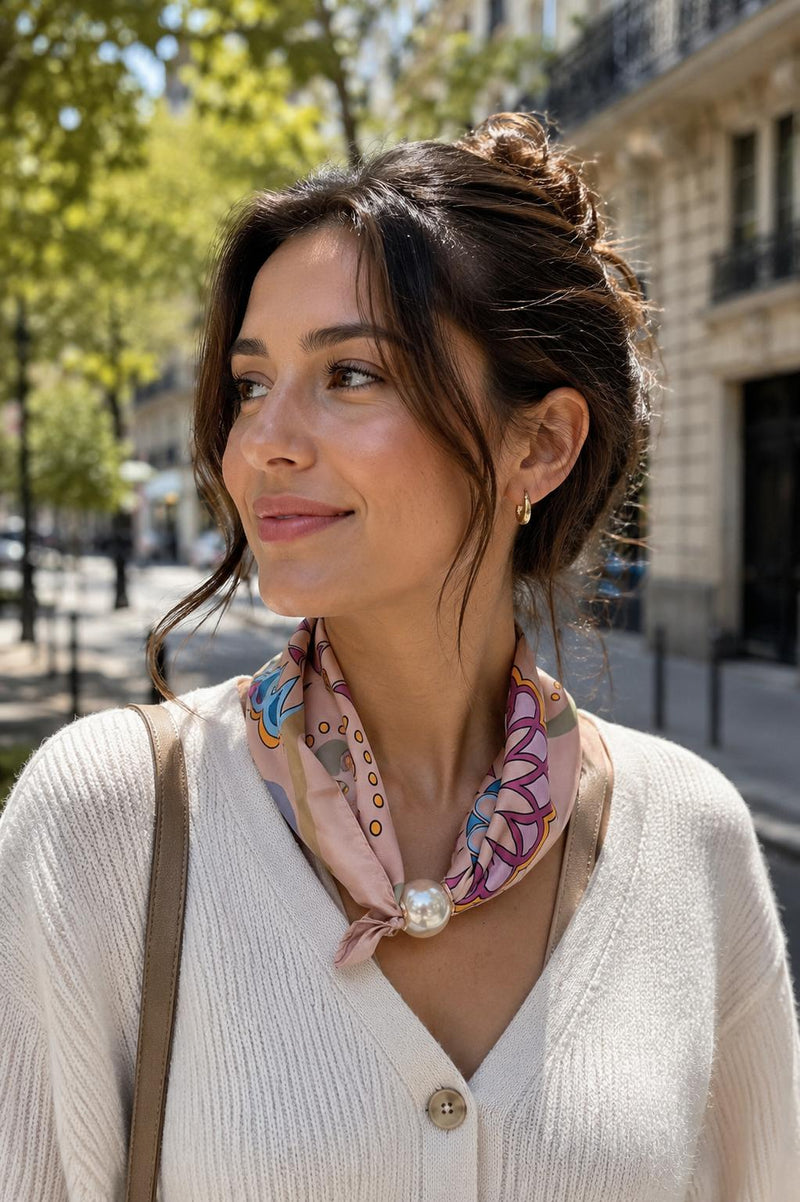 Best Angel Magnetic Pearl Neck Scarf | Rose