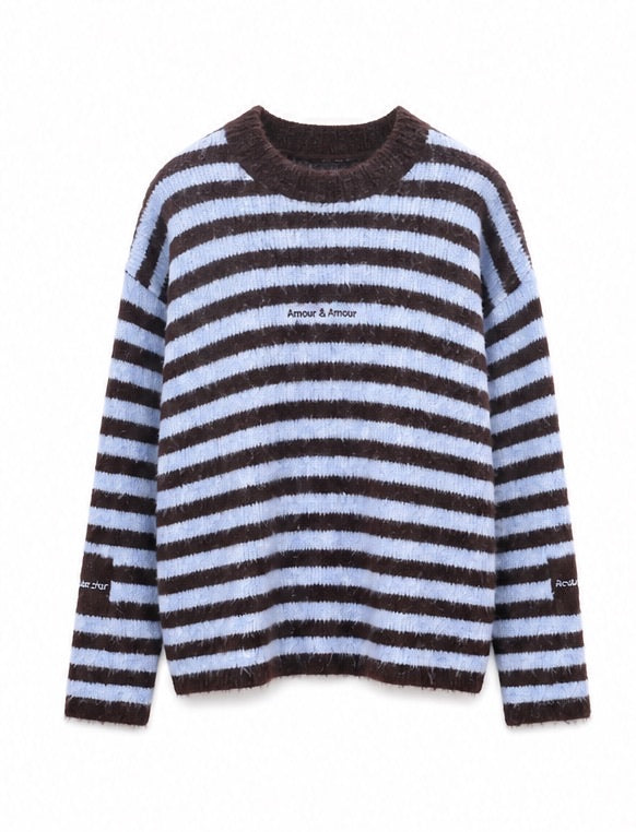 JS Millenium Amour Striped Jumper | Chocolate/Blue 8631
