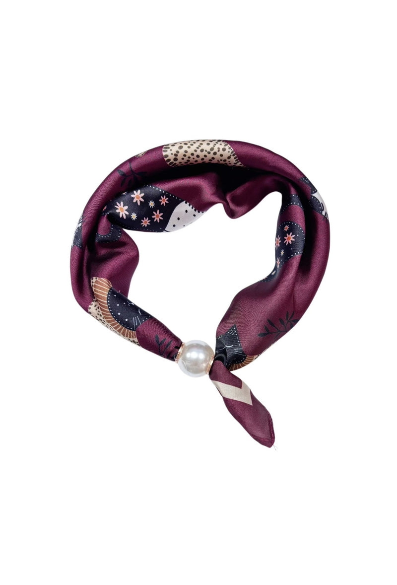 Best Angel Magnetic Pearl Neck Scarf | Burgundy