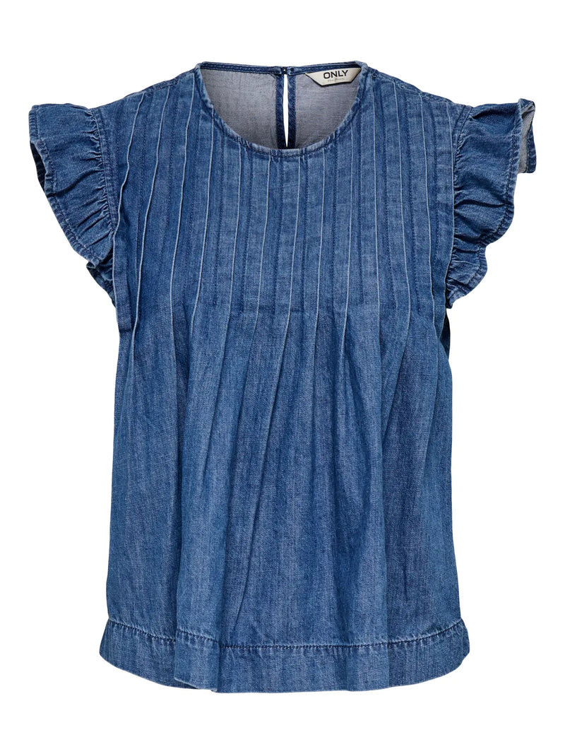ONLY Lola SL Denim Top | Med  Blue