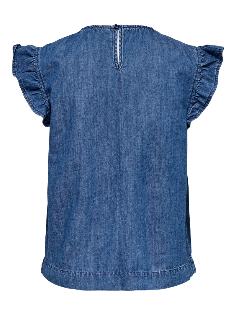 ONLY Lola SL Denim Top | Med  Blue