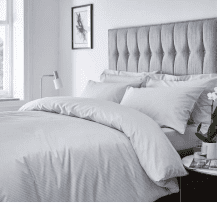 Pair of 300TC Statin Stripe Pillow Case Grey