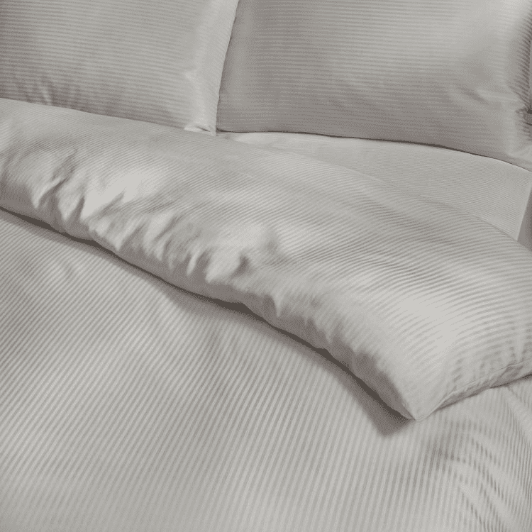 Pair of 300TC Statin Stripe Pillow Case Grey