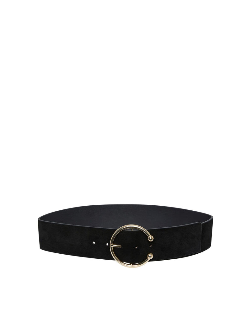 Pieces Bola Suede Waist Belt in Black