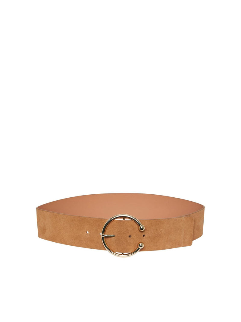 Pieces Bola Suede Waist Belt in Cognac