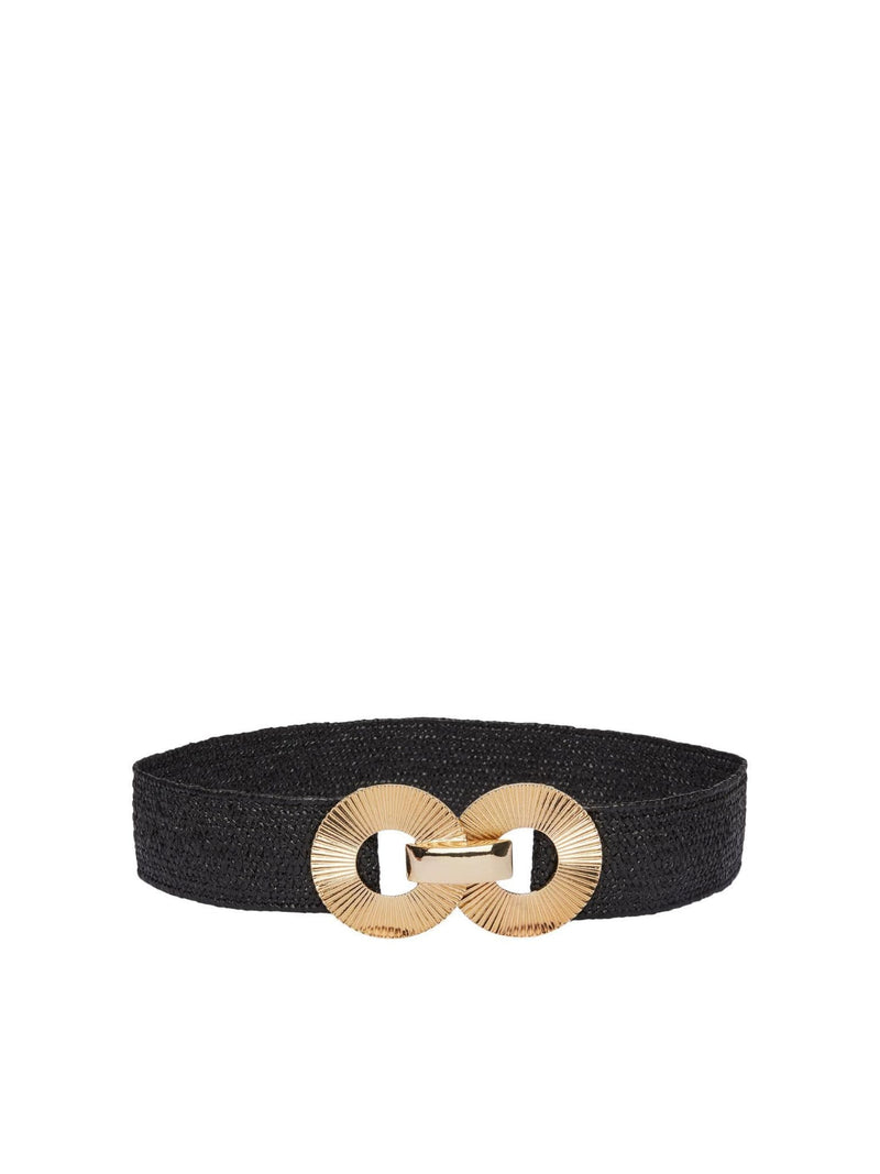 Pieces Laika Straw Waist Belt   | Black