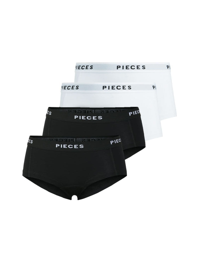 Pieces Logo Lady 4 pack solid | Black /white