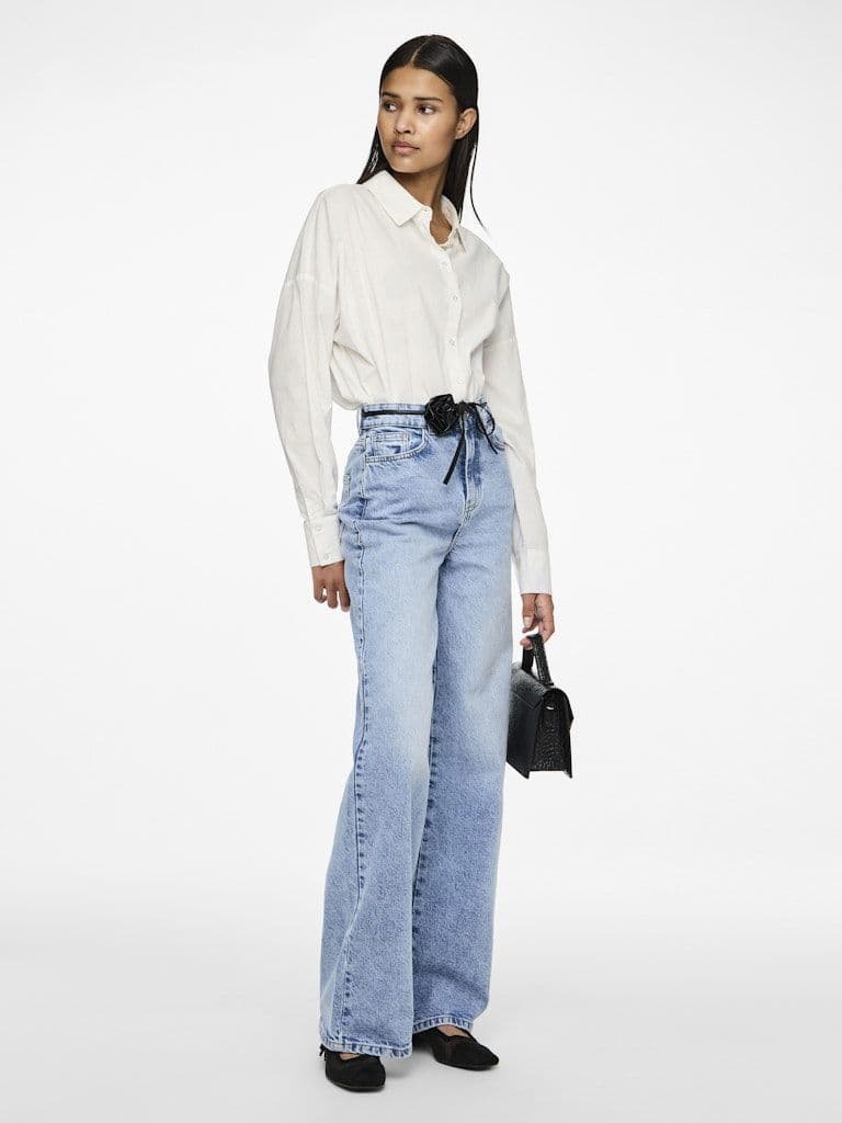 Pieces Selma HW Wide Jeans Wide Jeans | Light Blue
