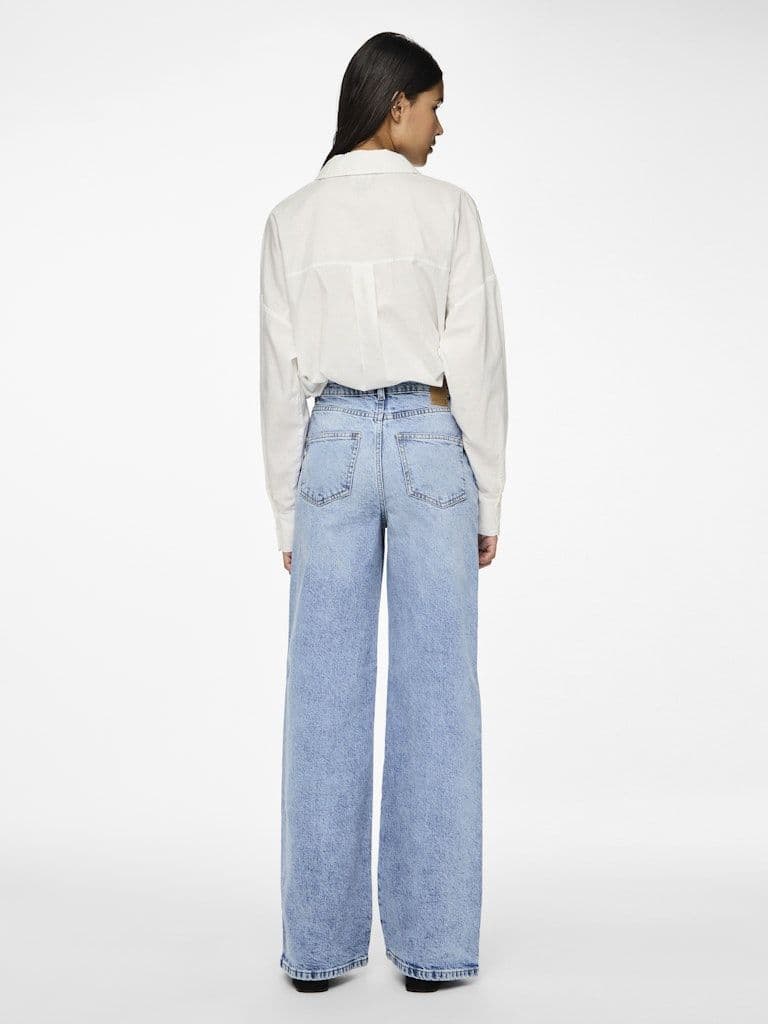 Pieces Selma HW Wide Jeans Wide Jeans | Light Blue