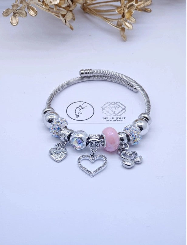 Beli & Jolie Elegant Stainless Steel Bracelet | Pink PT27