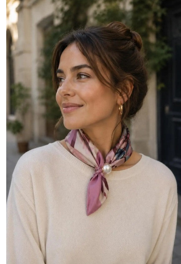 Best Angel Scarf with pearls & Magic Closure | Pink BA4407_5