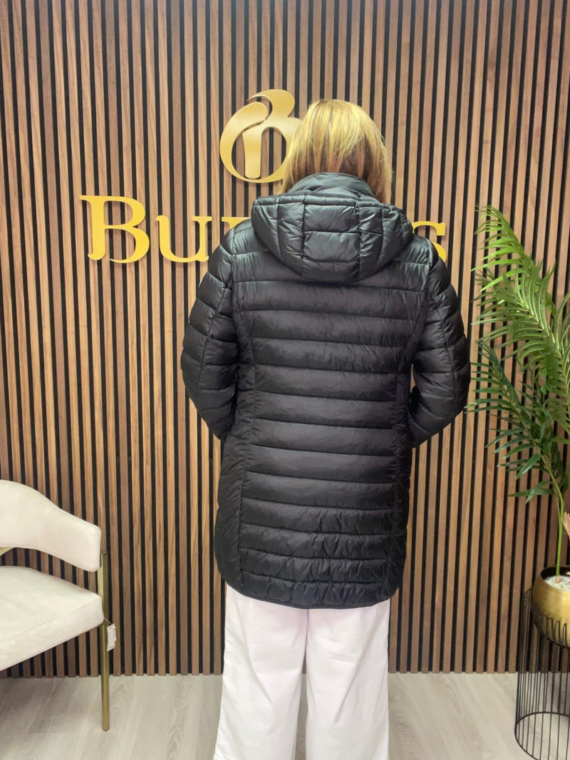 Frandsen Quilted Hooded Puffer Coat | Black 103 588