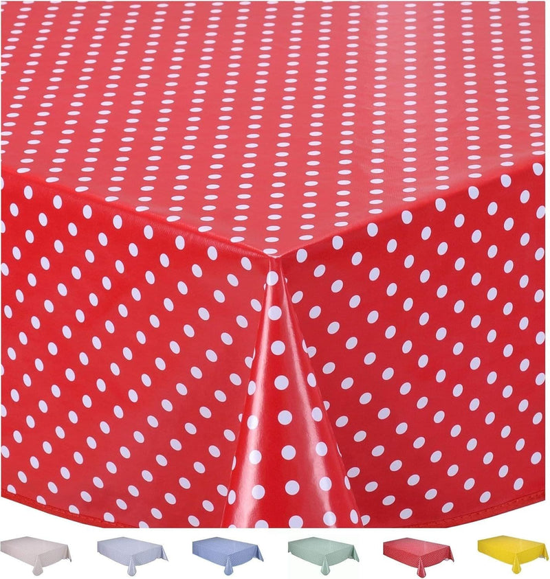Prestigious Full Stop PVC Oil Cloth  | Red