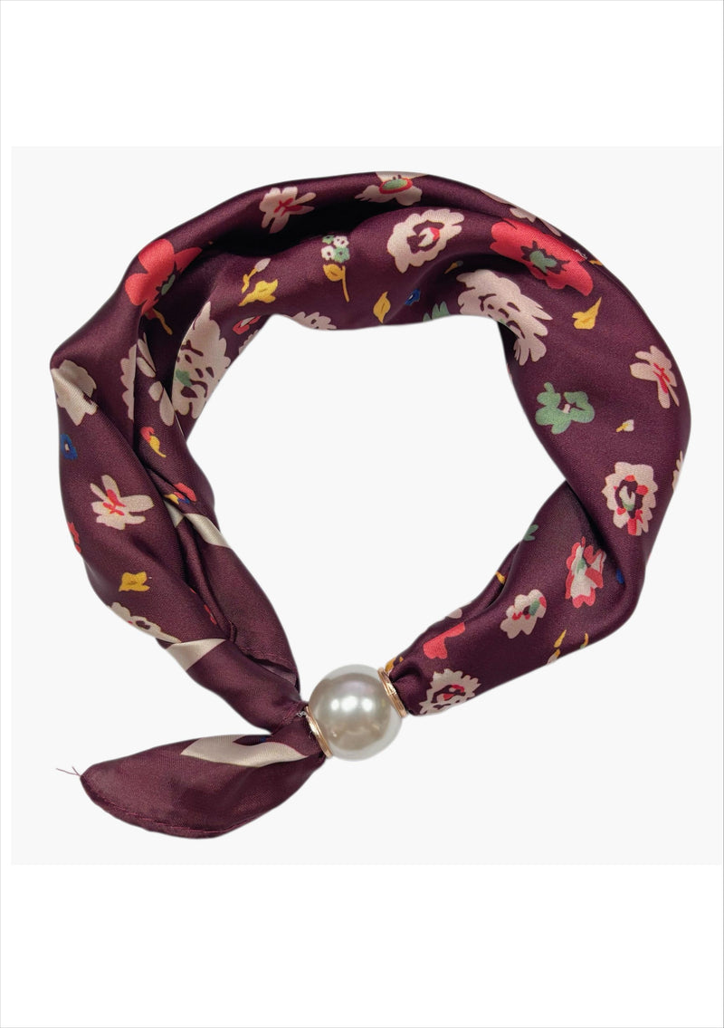 Best Angel Magnetic Pearl Neck Scarf | Burgundy