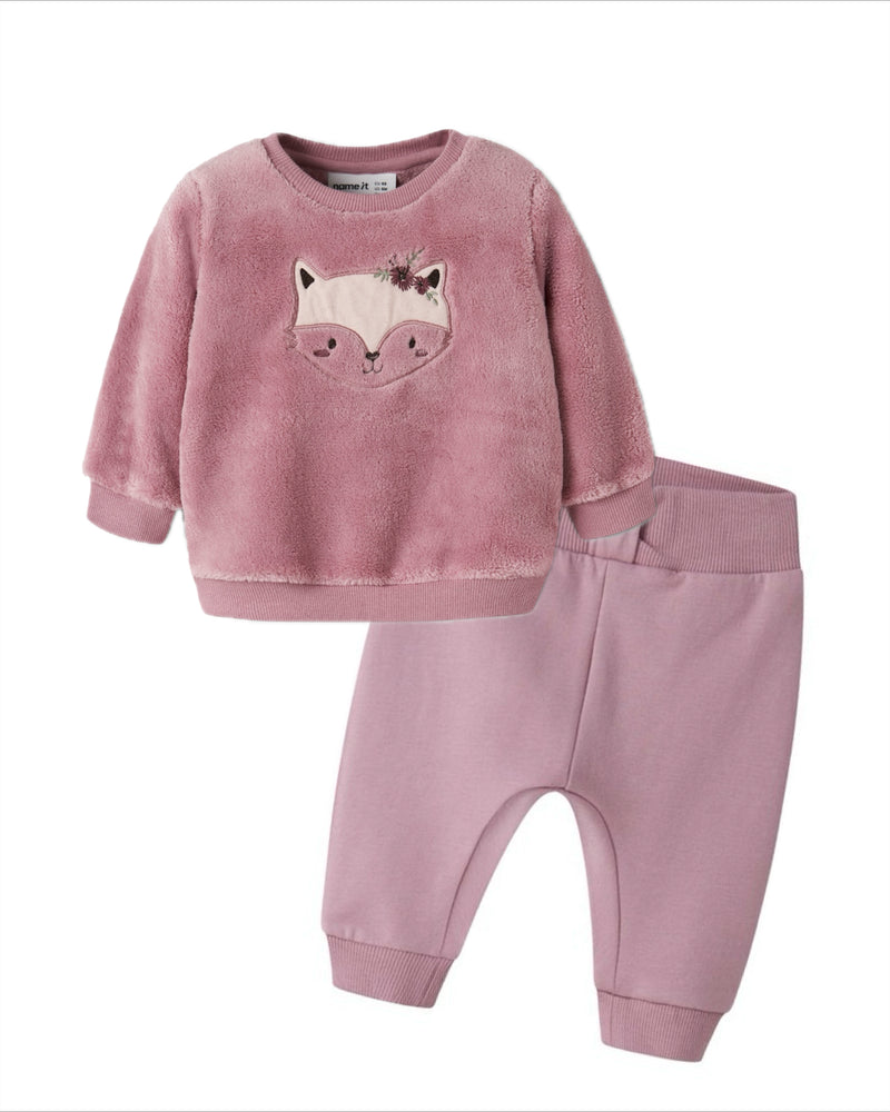 Name It Livine NB Fleece Set | Dusty Pink