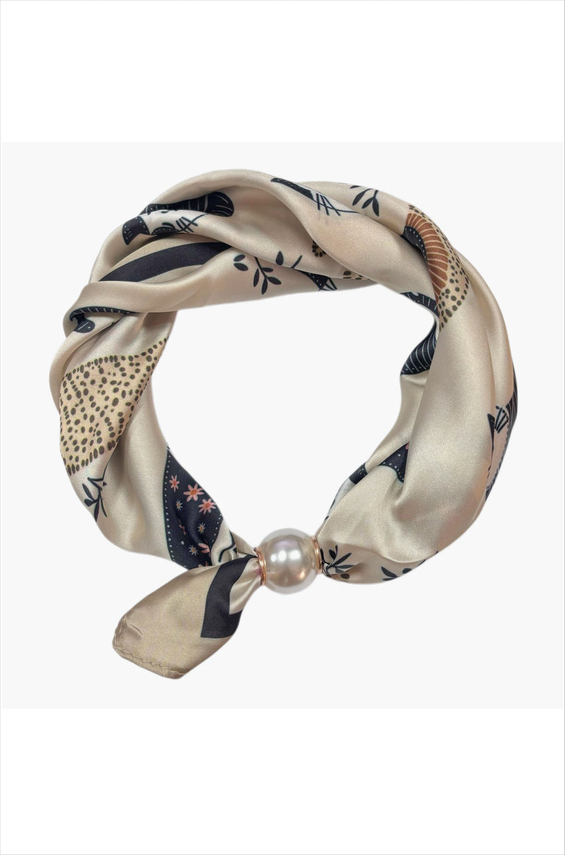 Best Angel Magnetic Pearl Neck Scarf | Beige