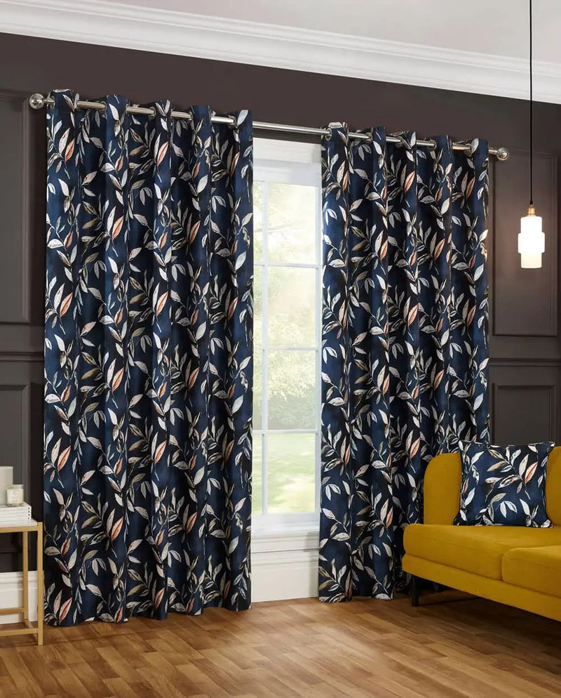 Sundor Madrid Eyelet Curtains | Navy