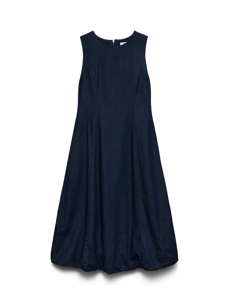 Vero Moda Denim Fit-and-Flare Balloon Dress | Dark Denim