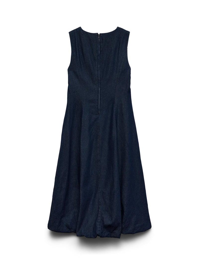 Vero Moda Denim Fit-and-Flare Balloon Dress | Dark Denim