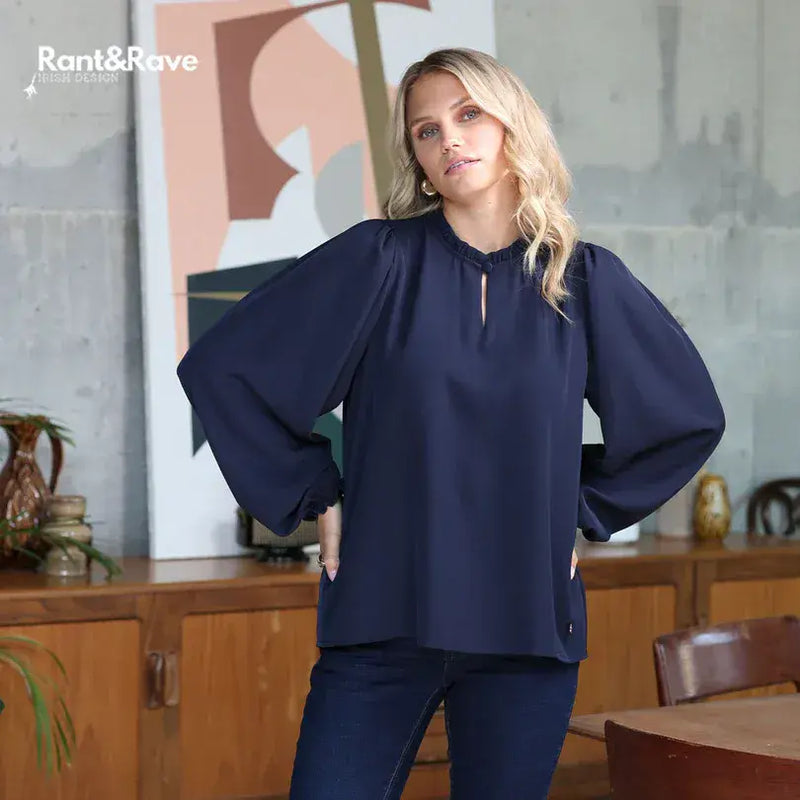 Rant & Rave Fee Blouse | Navy RR42-O32