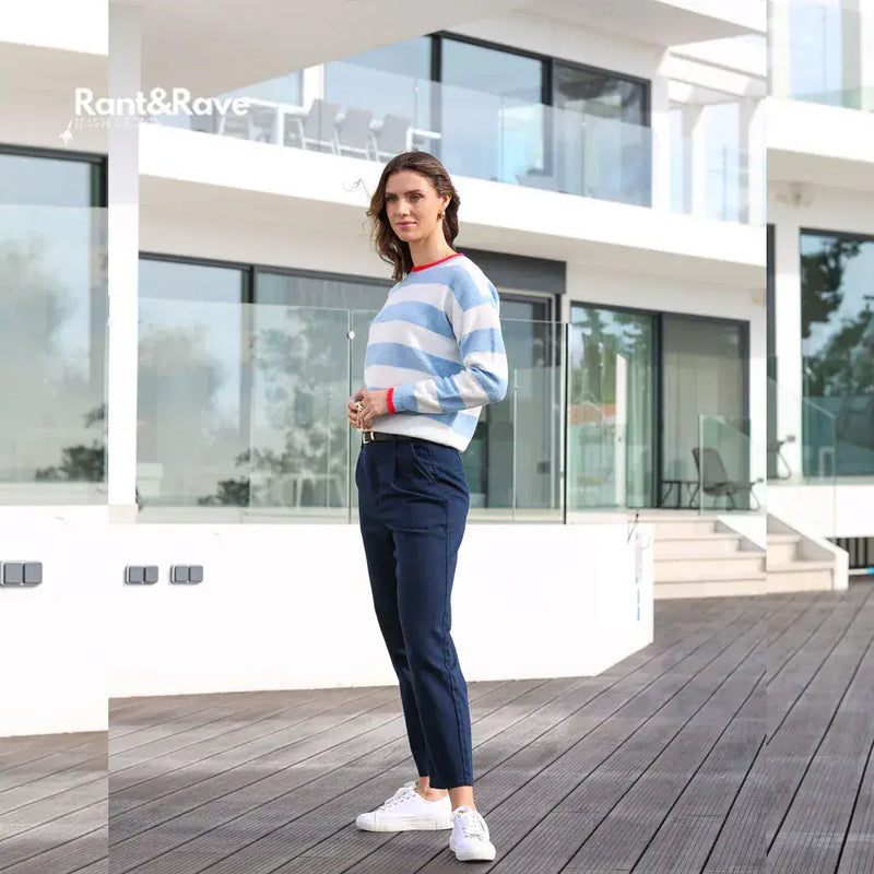 Rant & Rave Mabel Chinos Pants | Navy RR41-N29
