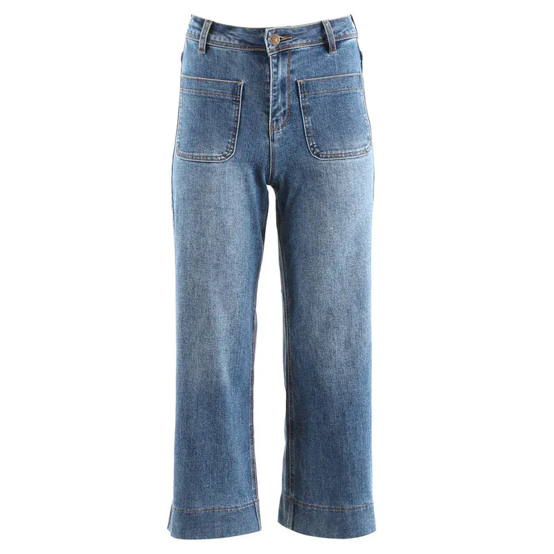 Rant & Rave Tavie Crop Flare Jeans | Med Blue RR41-N18