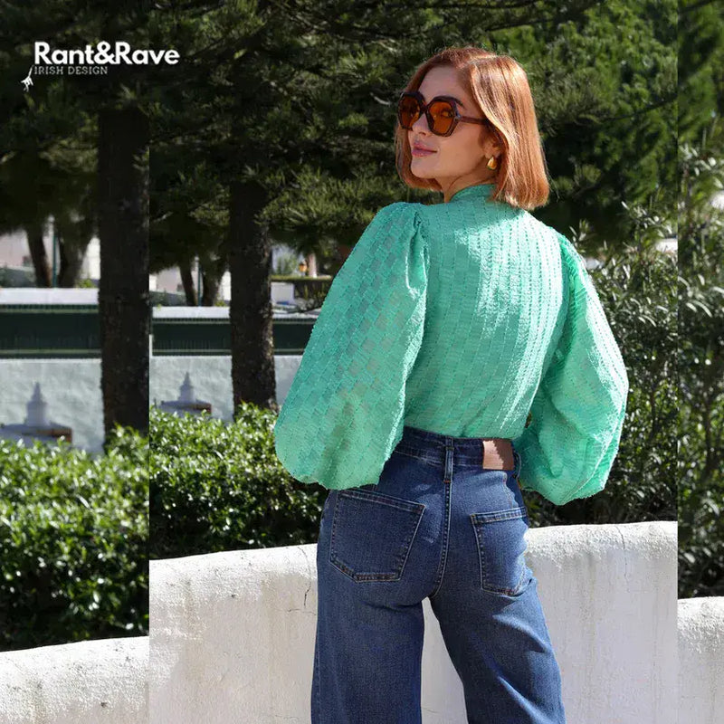 Rant & Rave Zuri Blouse | Green  RR43-P12