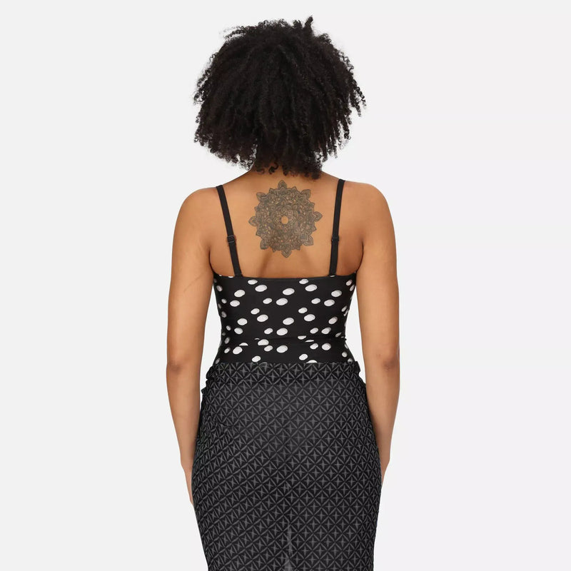Regatta  Aceana II Tankini Top | Black White Polka Print RWM014