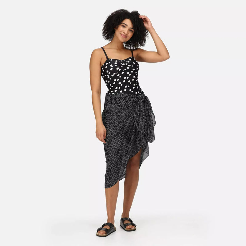 Regatta  Aceana II Tankini Top | Black White Polka Print RWM014
